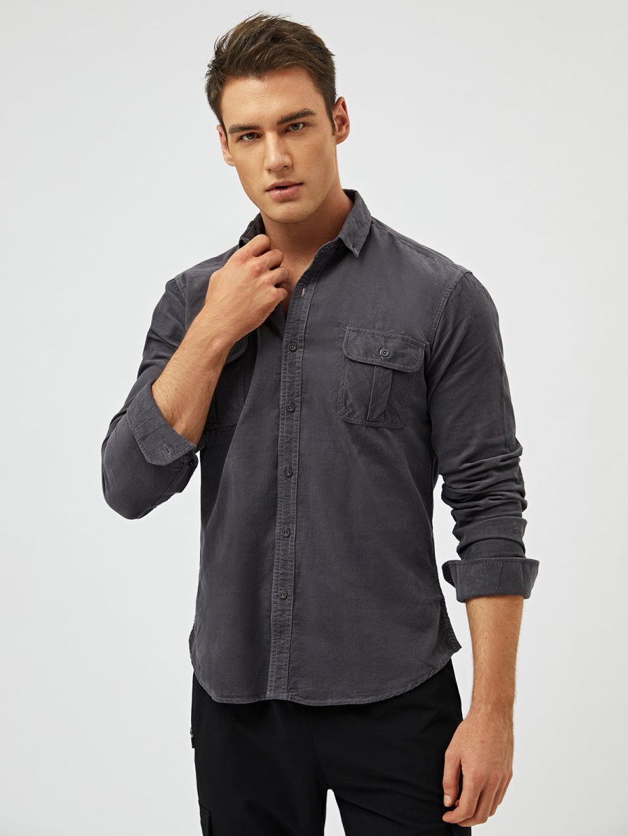 Samuel™ - Camisa clássica e confortável de veludo cotelê com vários bolsos e manga comprida
