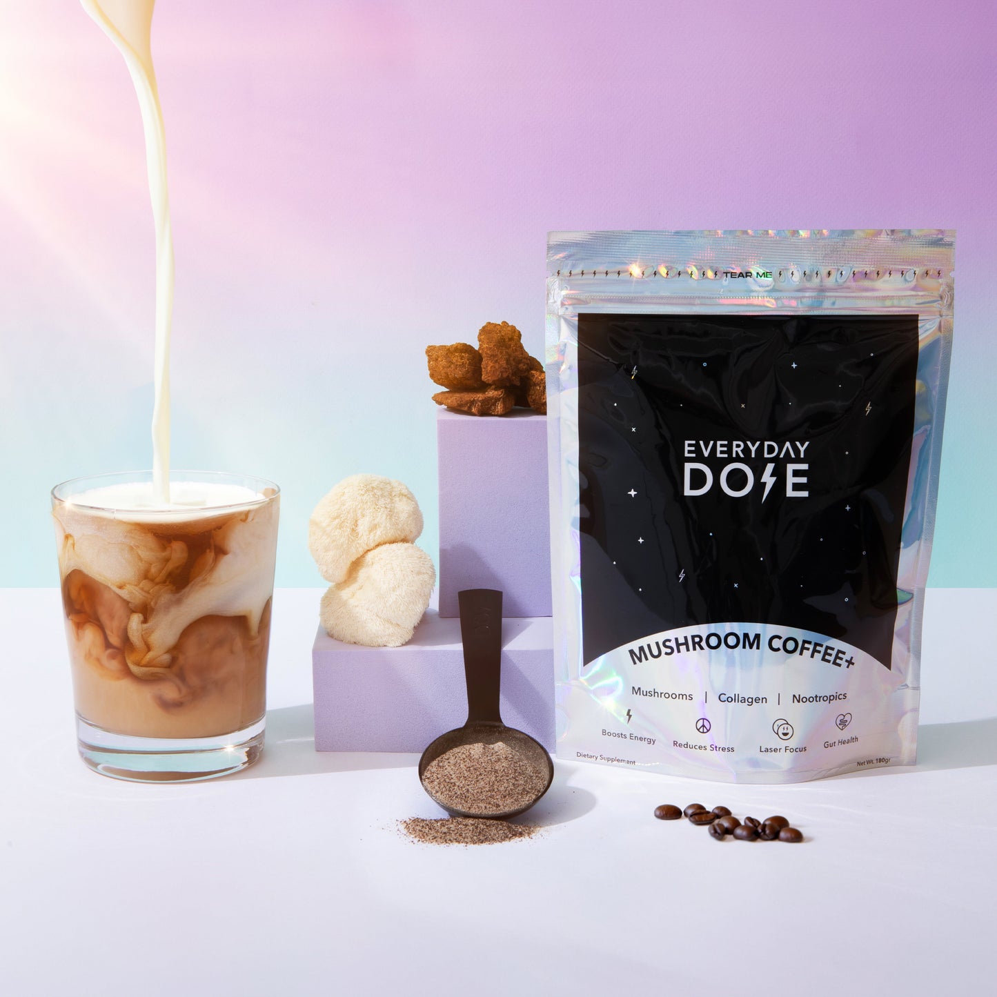 30 porções de café de cogumelo + kit inicial GRÁTIS