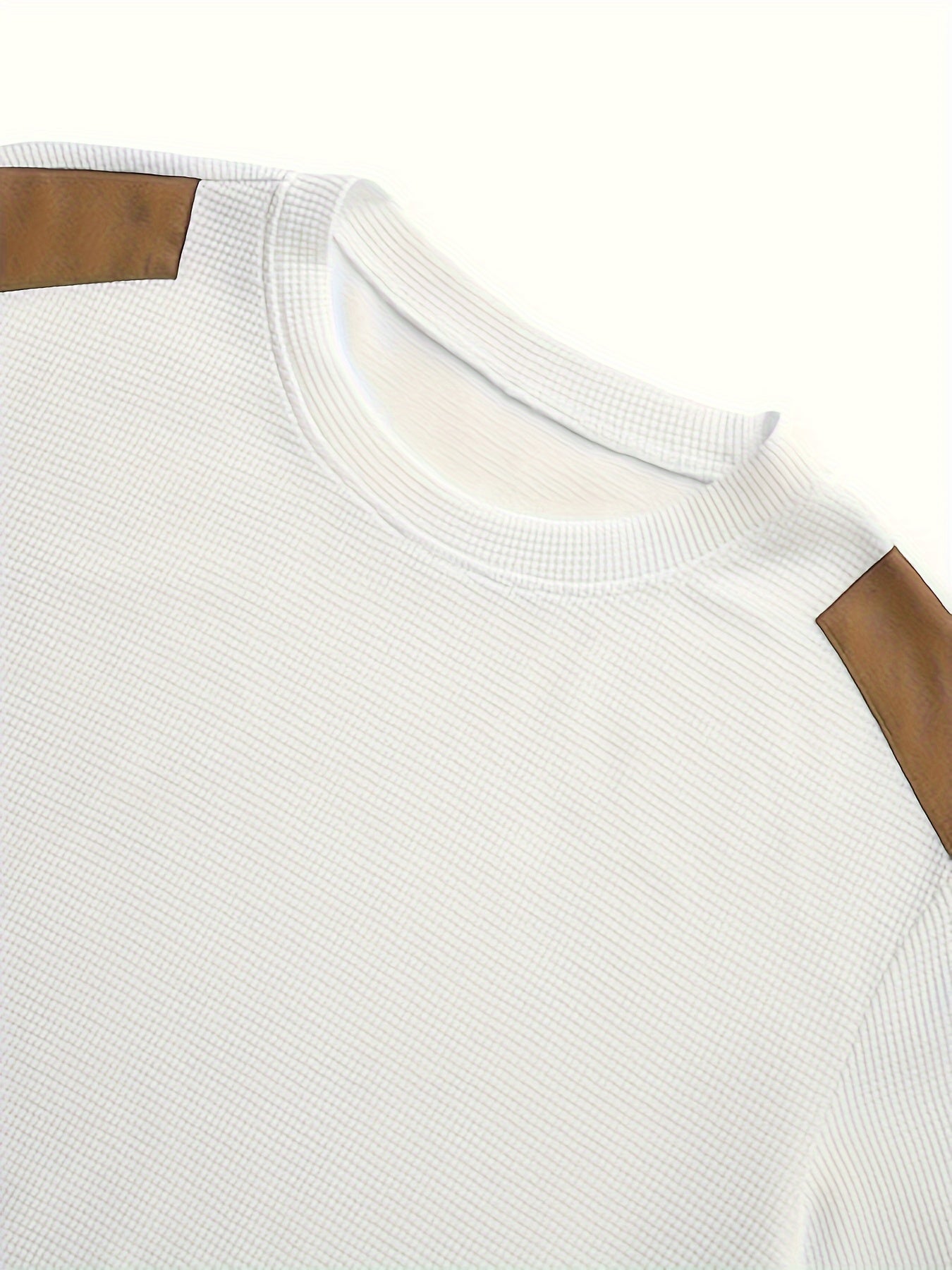 Men's Color Block Waffle Sweatshirt, Long Sleeve
