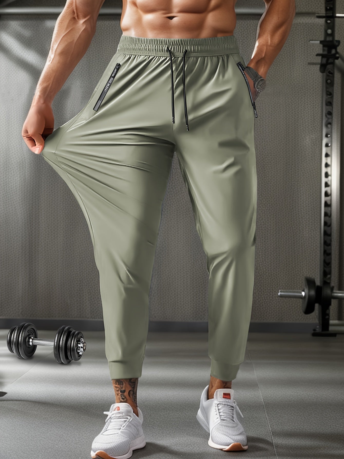 Men's Cuffed Sweatpants, Drawstring & Pockets