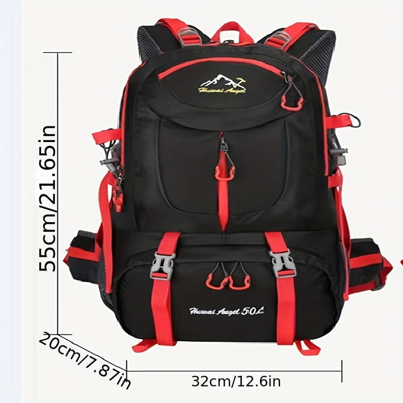 50L 1pc 13.21gal Large Capacity Mountaineering Bag, Waterproof Hiking Backpack For Men Women, Suitable For Outdoor Travel Climbing Camping