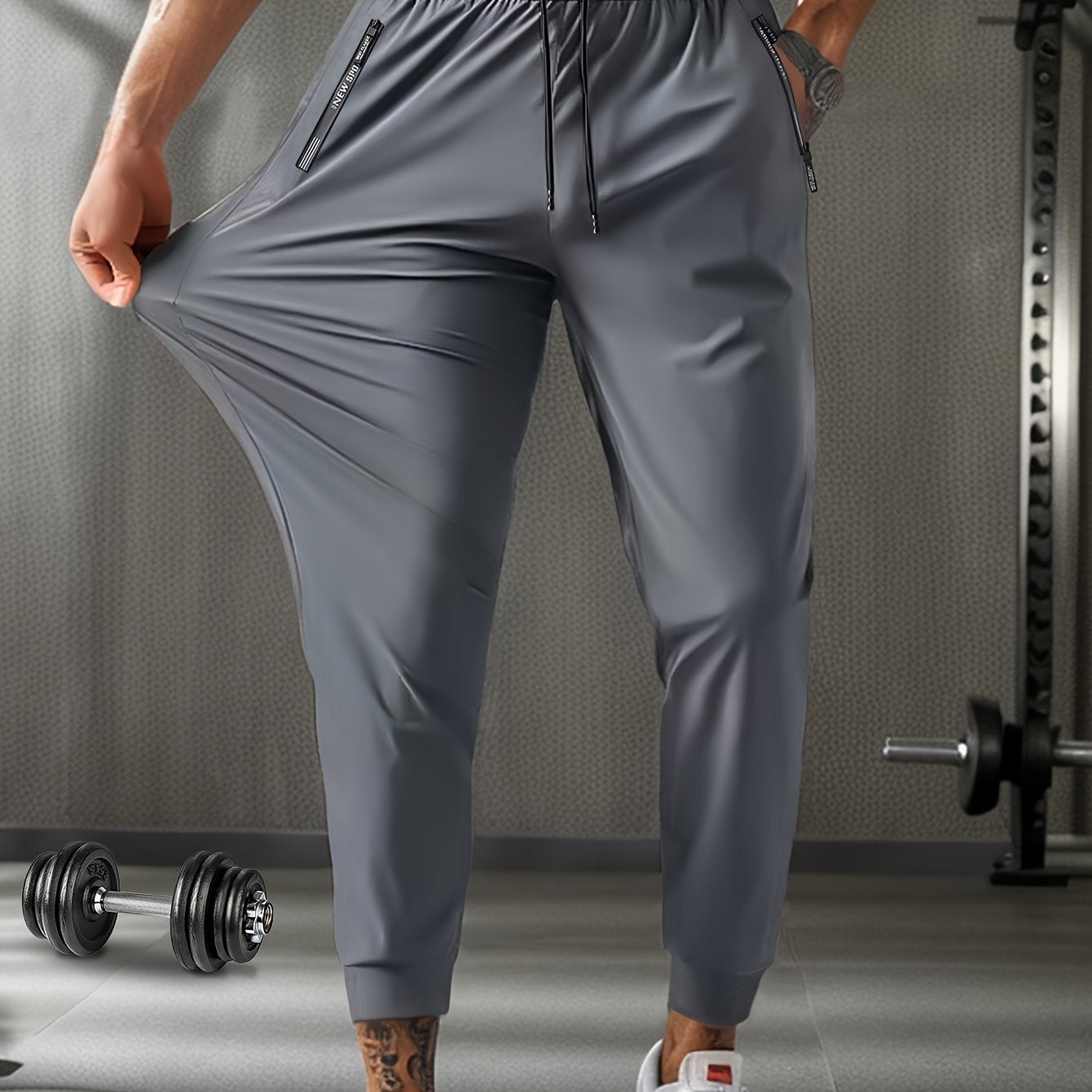 Men's Cuffed Sweatpants, Drawstring & Pockets
