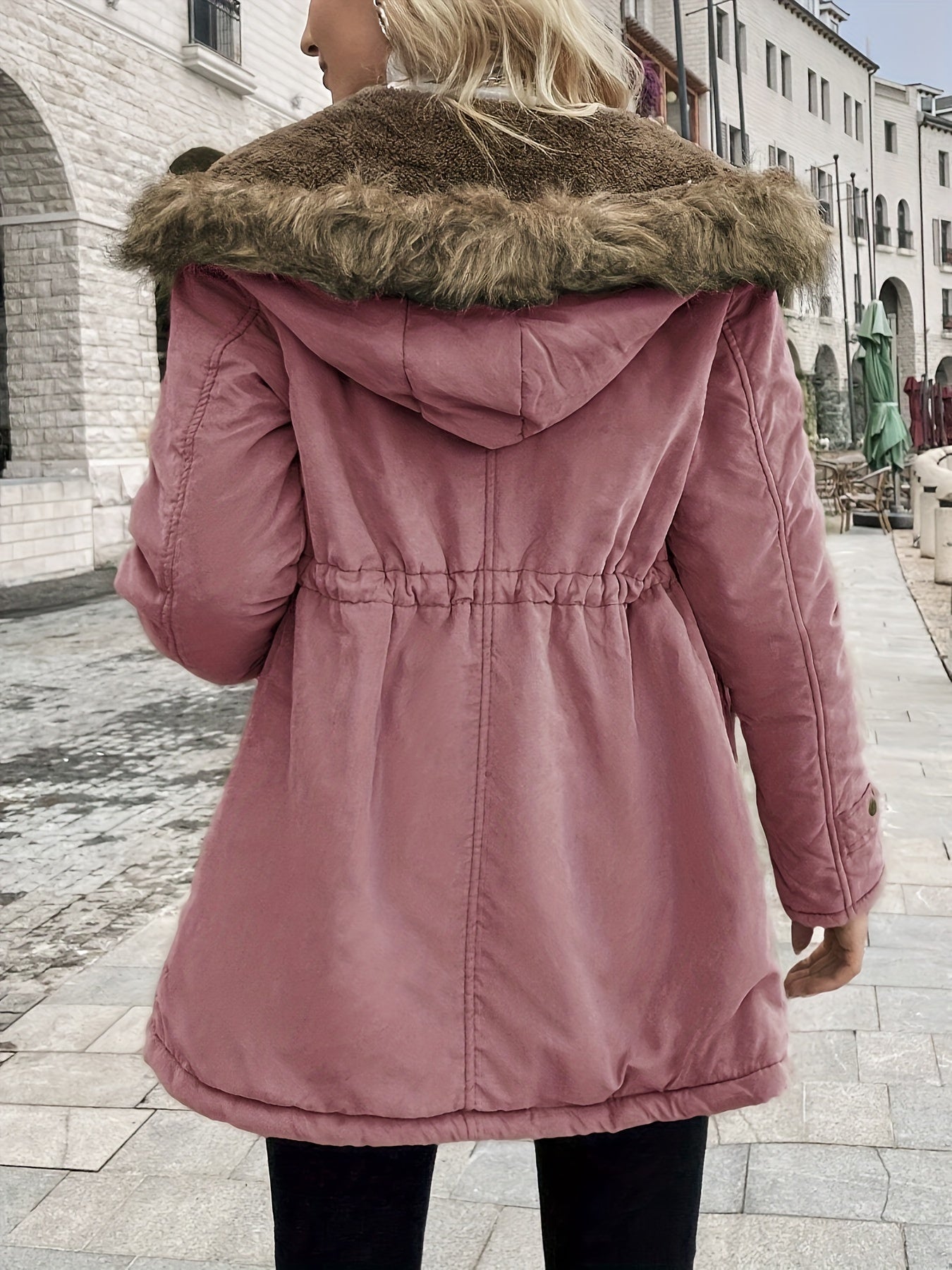 Women's Long Parka Jacket, Warm with Pockets