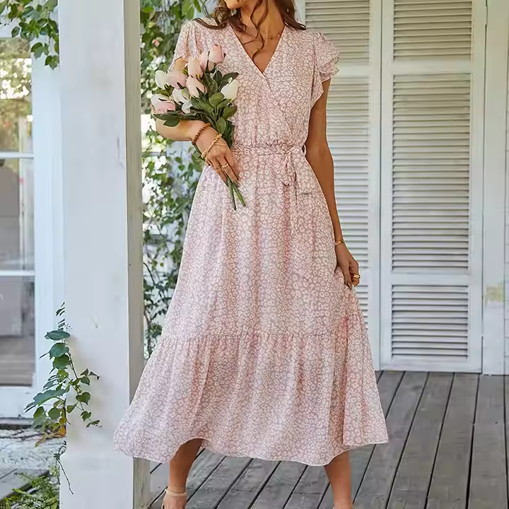 Zoe™ - Vestido de verão confortável com cinto floral