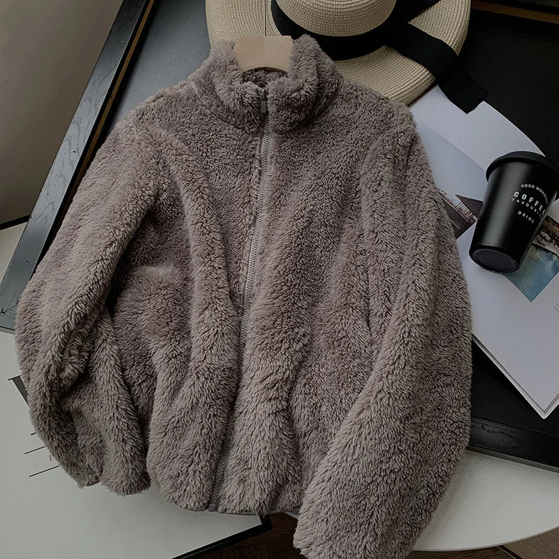 Riley™ - Kuscheliger Teddymantel mit Reißverschluss