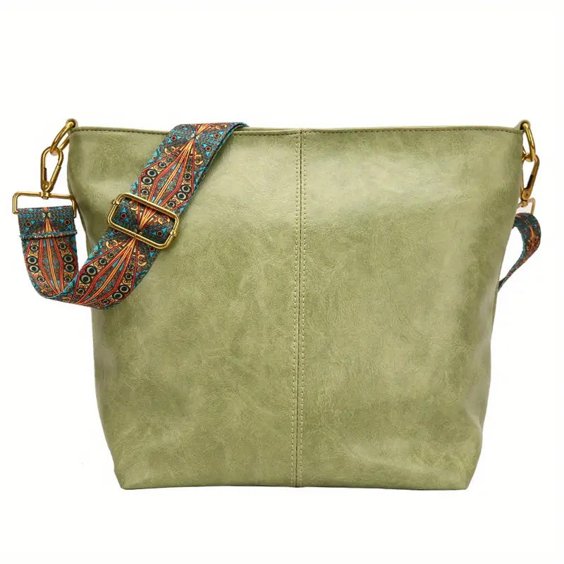 Bolsa Hobo com Alça Geométrica - Grande Capacidade, Retro Crossbody
