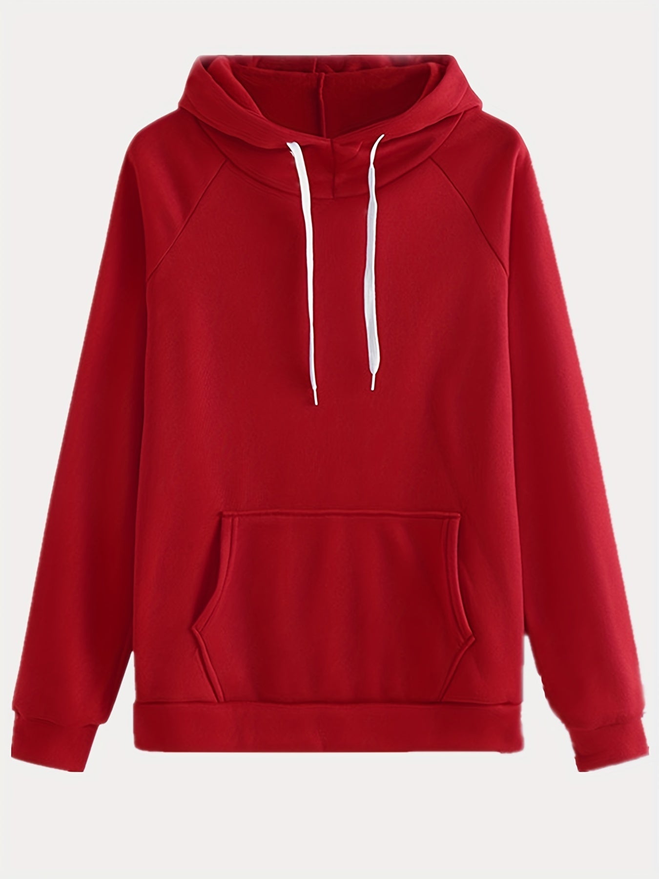 Solid Two-piece Set, Hoodie & Drawstring Pants