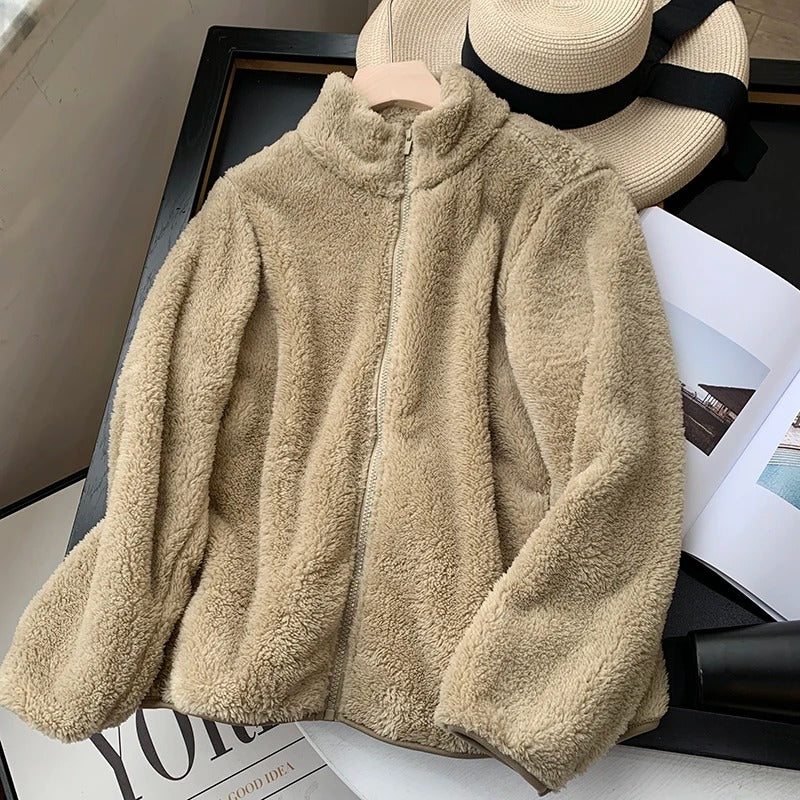 Riley™ - Kuscheliger Teddymantel mit Reißverschluss