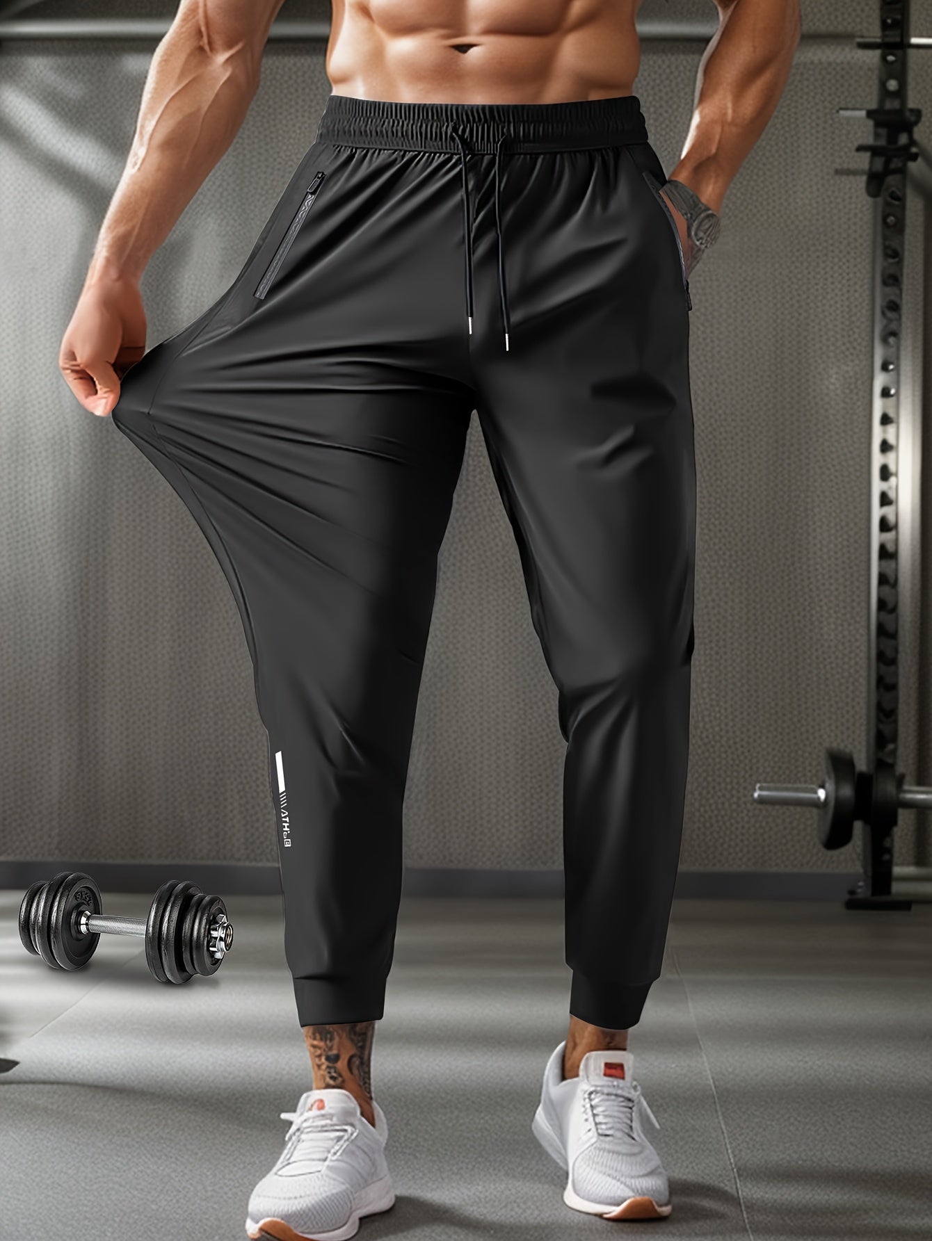 Men's Cuffed Sweatpants, Drawstring & Pockets