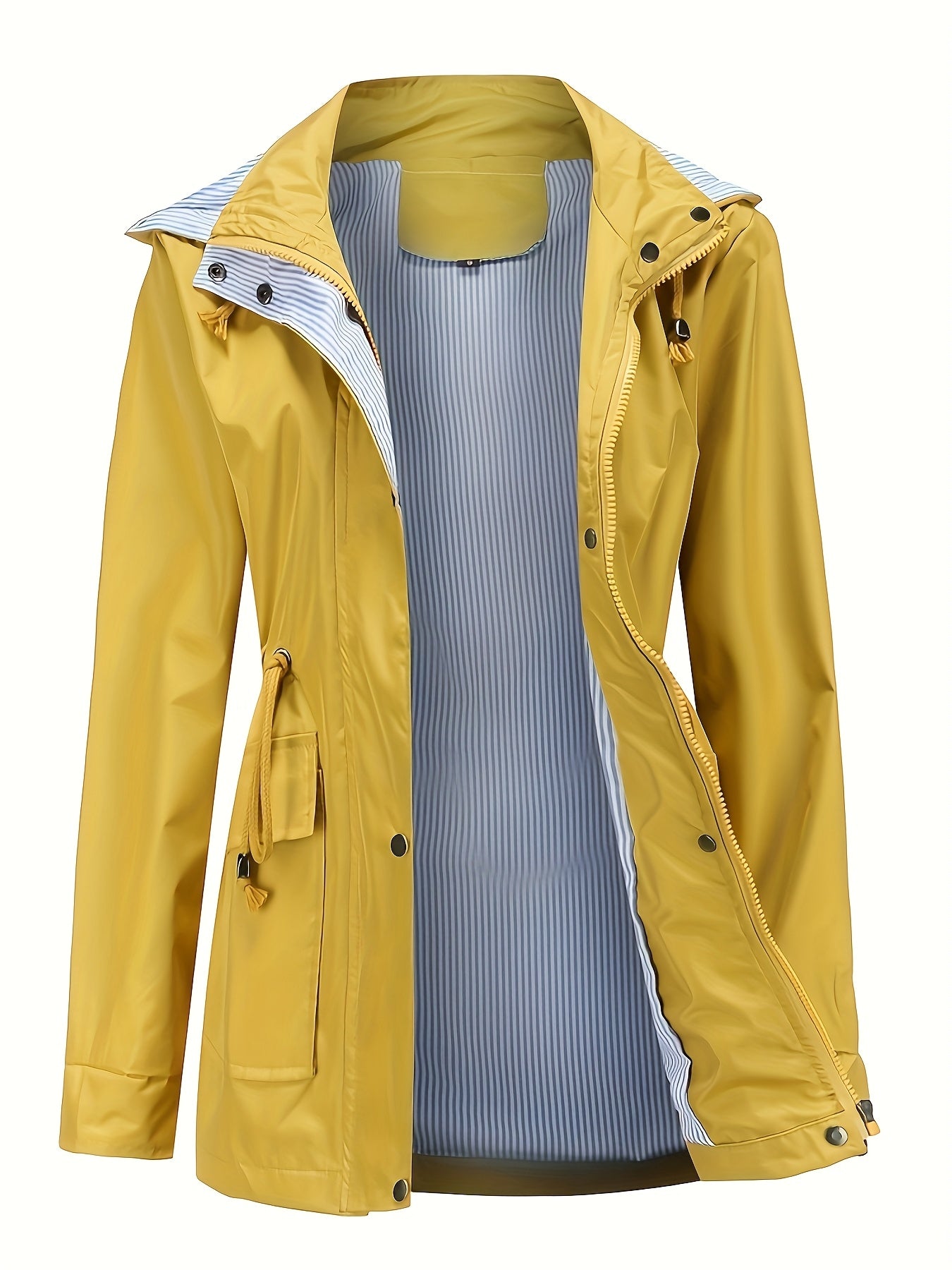 2025 New Autumn And Winter Detachable Hooded Trench Coat for Women, Plus Size Stylish Casual Outdoor Raincoat.
