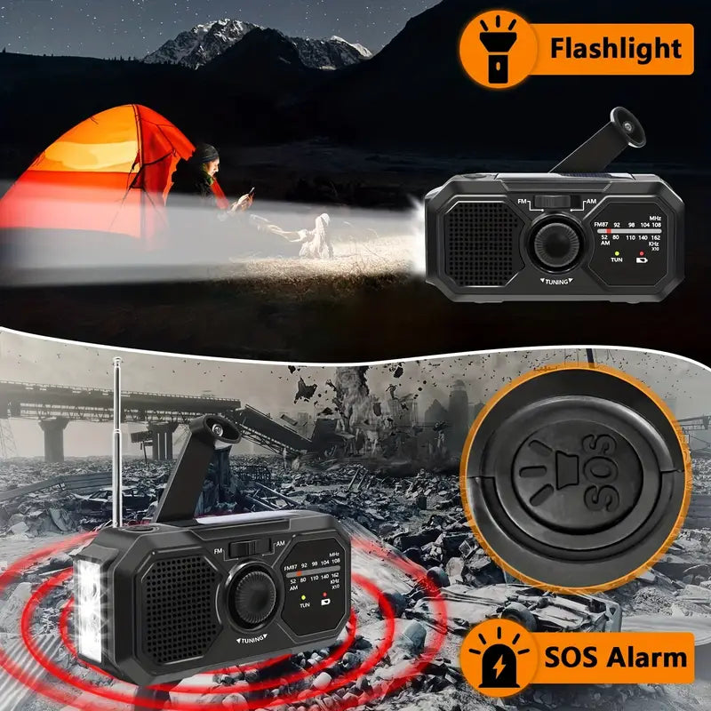 Notfallradio mit AM/FM-Radio und Taschenlampe