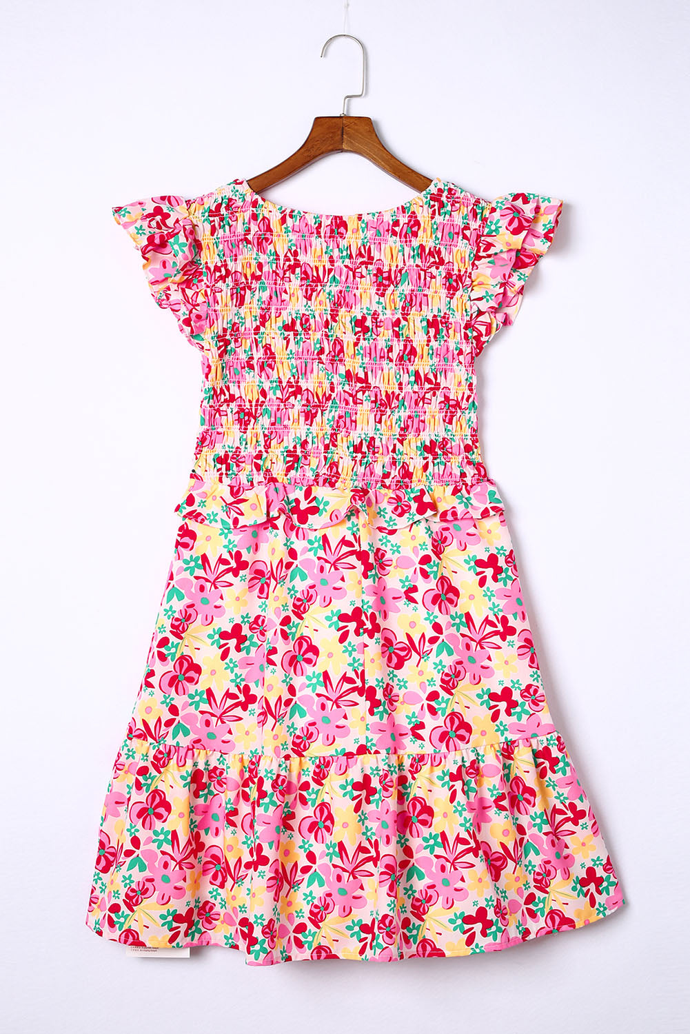 Smocked Bodice Ruffle Floral Dresses
