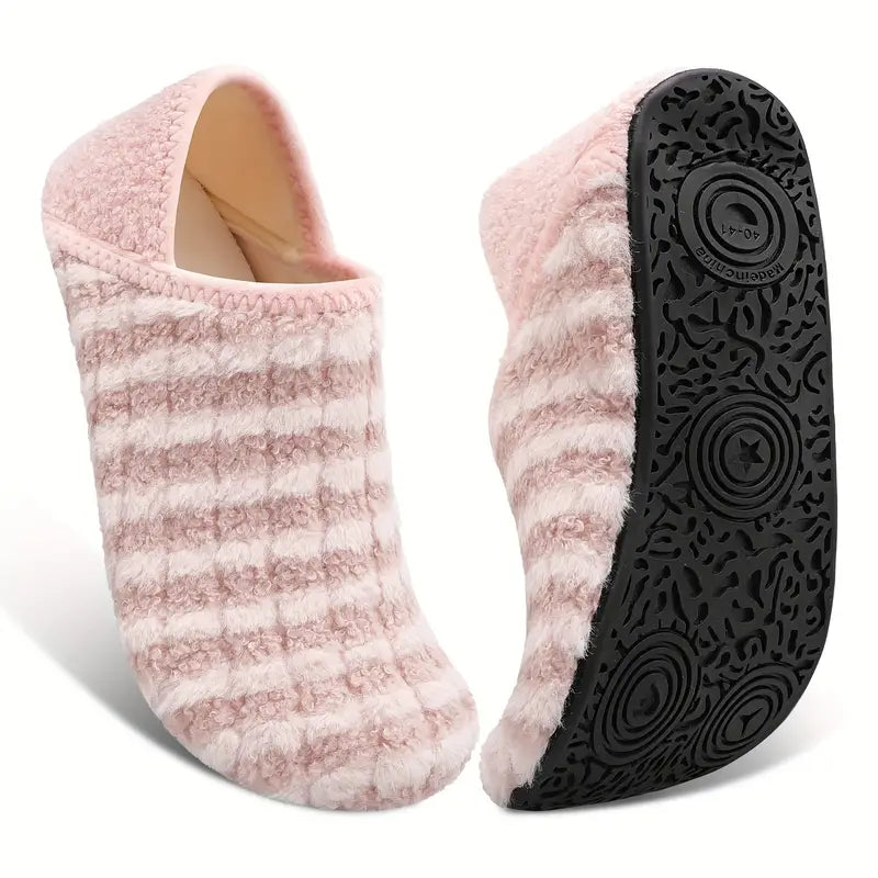 Flache Plüschschuhe für Damen – warme, bequeme Slipper für den Winter