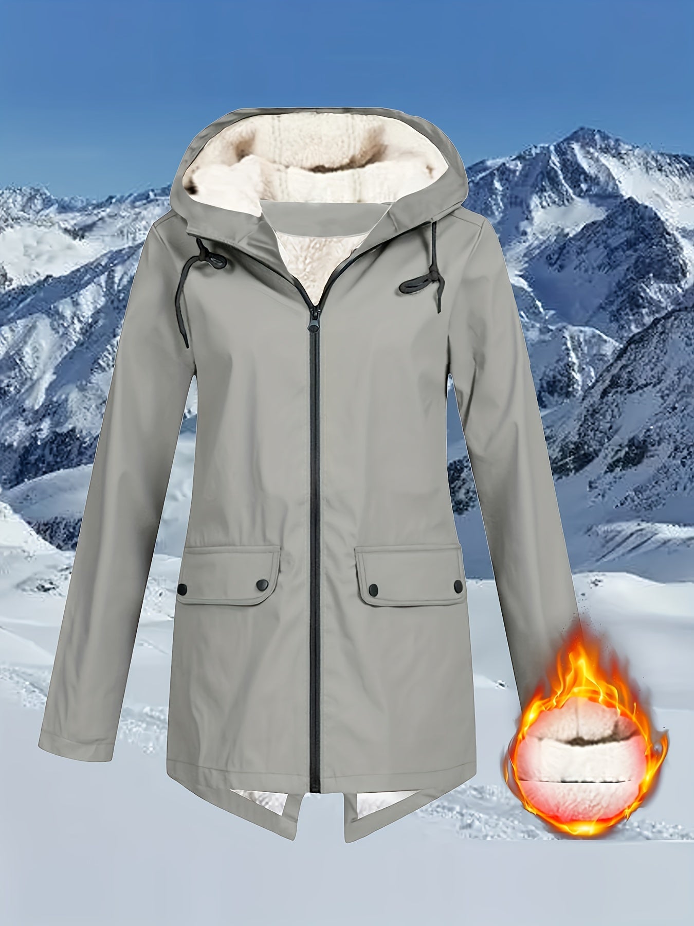 Flap Pockets Zip-up Hoodie Jacket - Casual Long Sleeve Windbreaker for Fall & Winter
