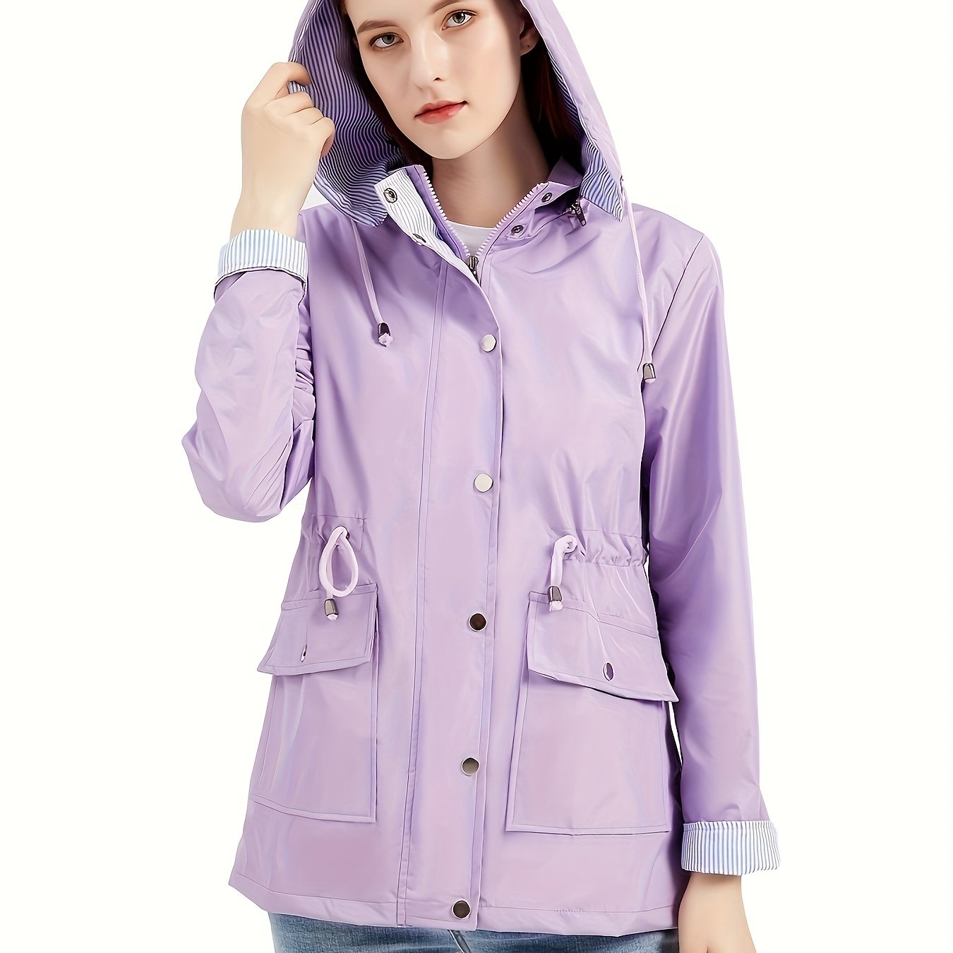 2025 New Autumn And Winter Detachable Hooded Trench Coat for Women, Plus Size Stylish Casual Outdoor Raincoat.