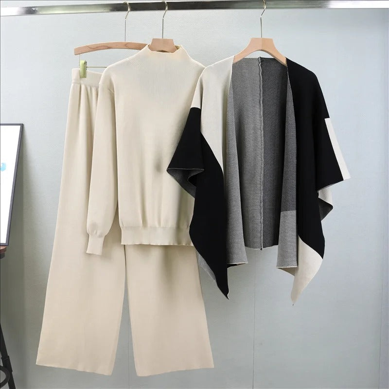 Alyssa™ – Eleganter dreiteiliger Strickanzug
