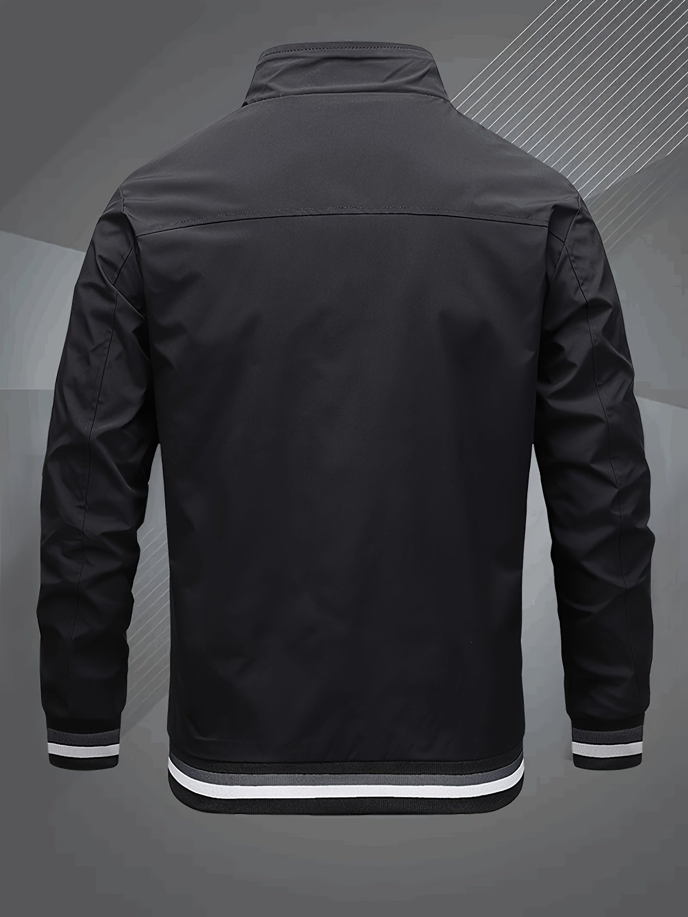 Klassische Bomberjacke mit Baseballkragen für Herren, Windbreaker für Frühling/Herbst