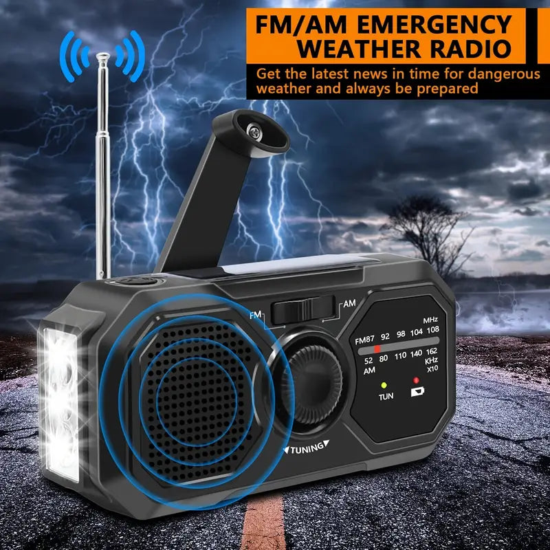 Notfallradio mit AM/FM-Radio und Taschenlampe