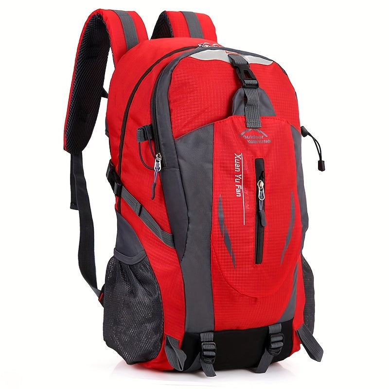 Mochila de caminhada de nylon de ajuste universal - capacidade de 7,93-10,57 galões, não à prova d'água, fecho de zíper, padrão de alfabeto, estilo esportivo para escalada e atividades ao ar livre
