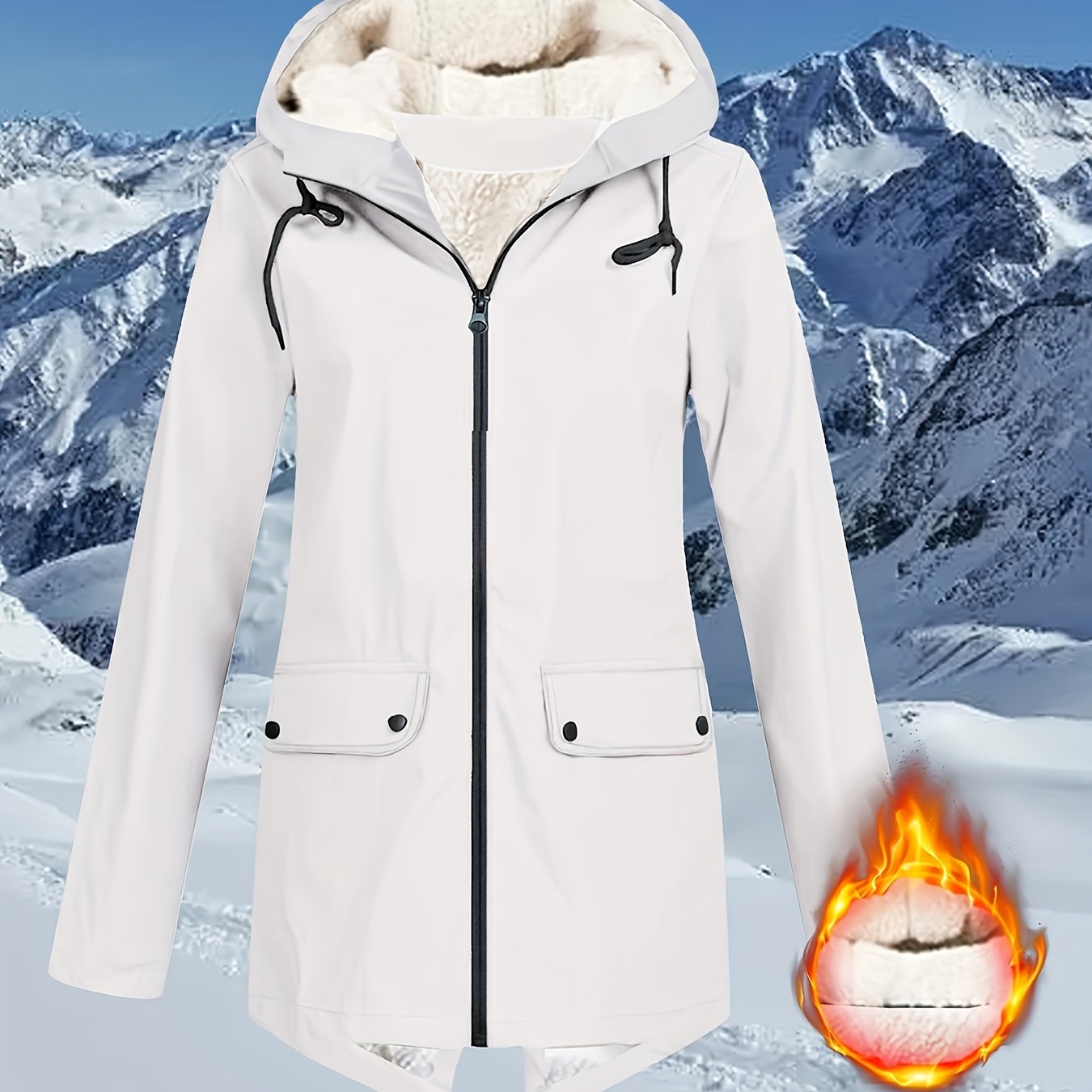 Flap Pockets Zip-up Hoodie Jacket - Casual Long Sleeve Windbreaker for Fall & Winter