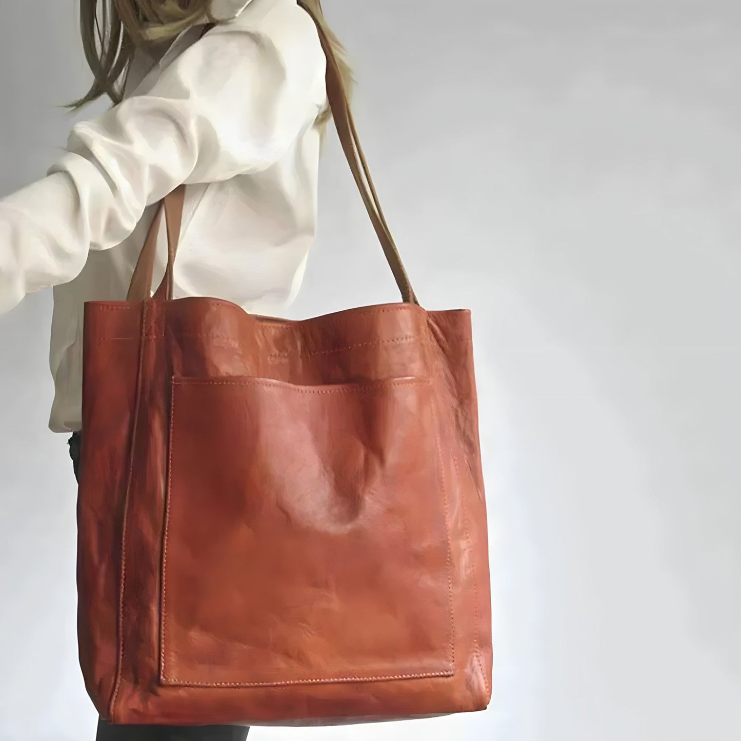 Aria™ - Bolsa Tote de Couro Vegana Feita à Mão