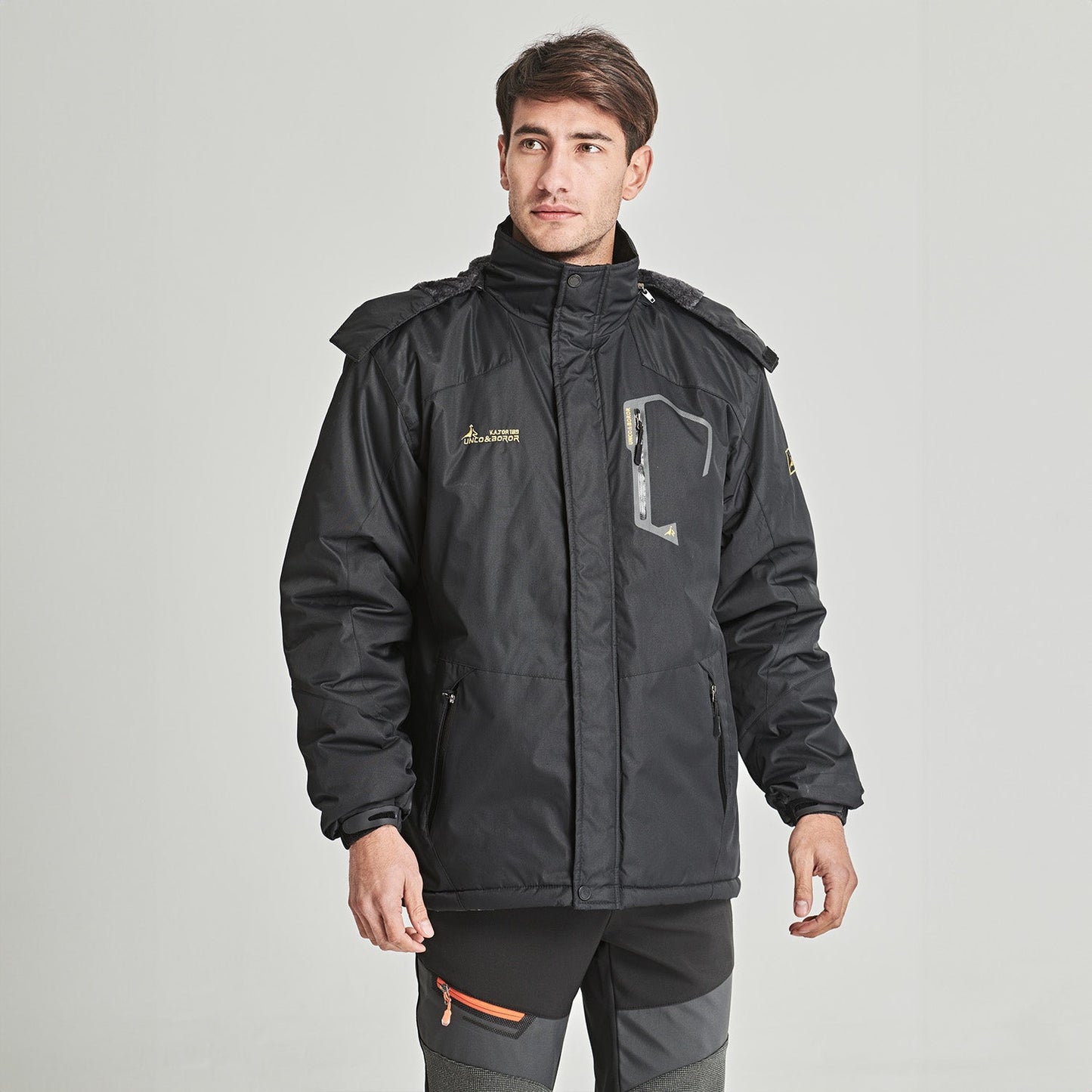 Men's Winter Jacket Water Repellent Ski Snow Jacket Warm Fleece Coat