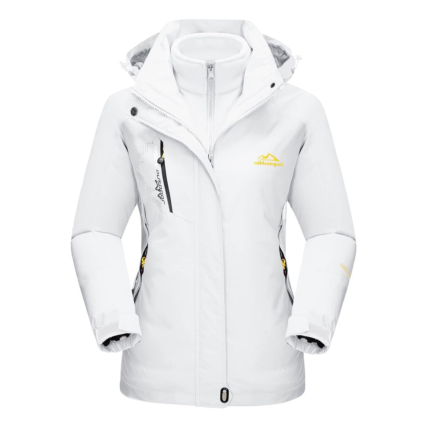 Women's Waterproof 3-in-1 Ski Jacket - Winter Snow Coat with Fleece Liner