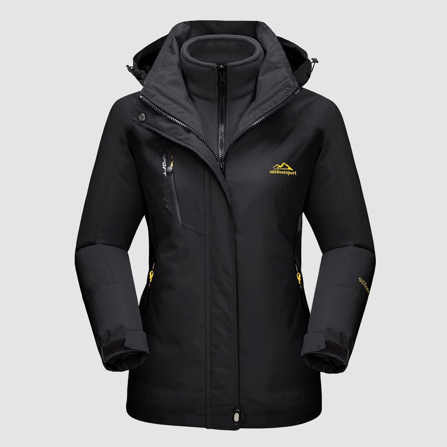 Women's Waterproof 3-in-1 Ski Jacket - Winter Snow Coat with Fleece Liner