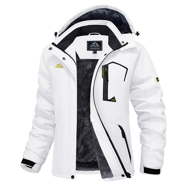 Women's Water-Resistant Fleece Ski Jacket with 4 Pockets - Warm Parka