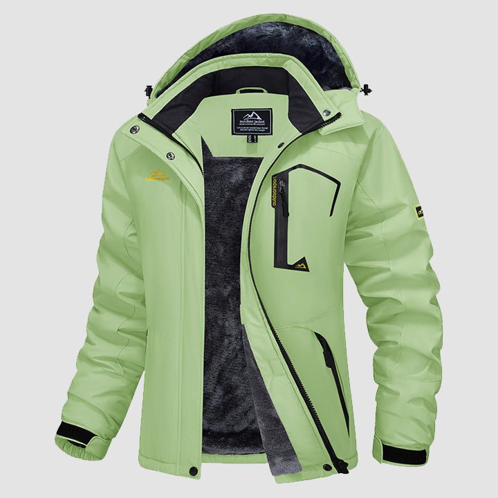 Women's Water-Resistant Fleece Ski Jacket with 4 Pockets - Warm Parka