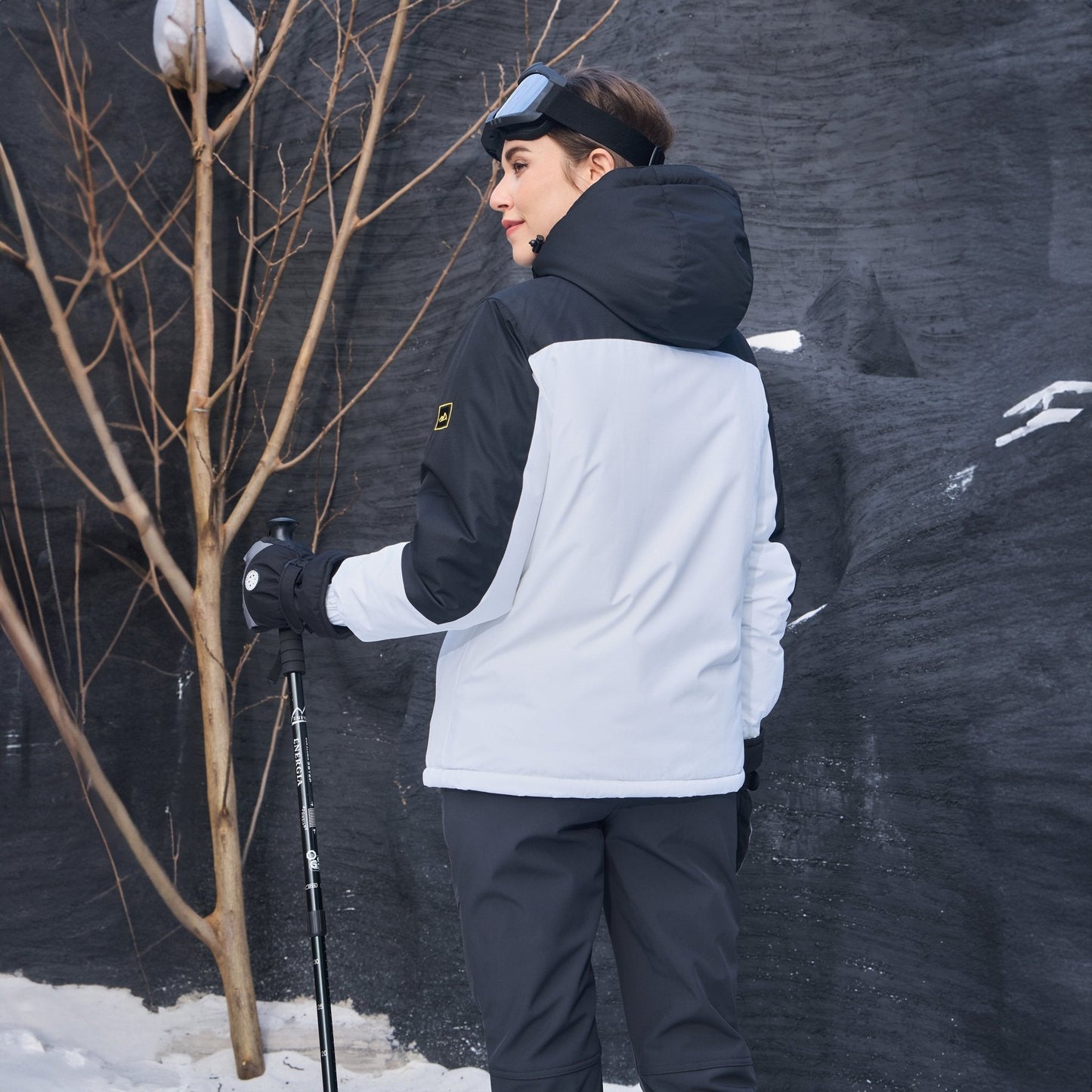Women's Water-Resistant Fleece Ski Jacket with 4 Pockets - Warm Parka