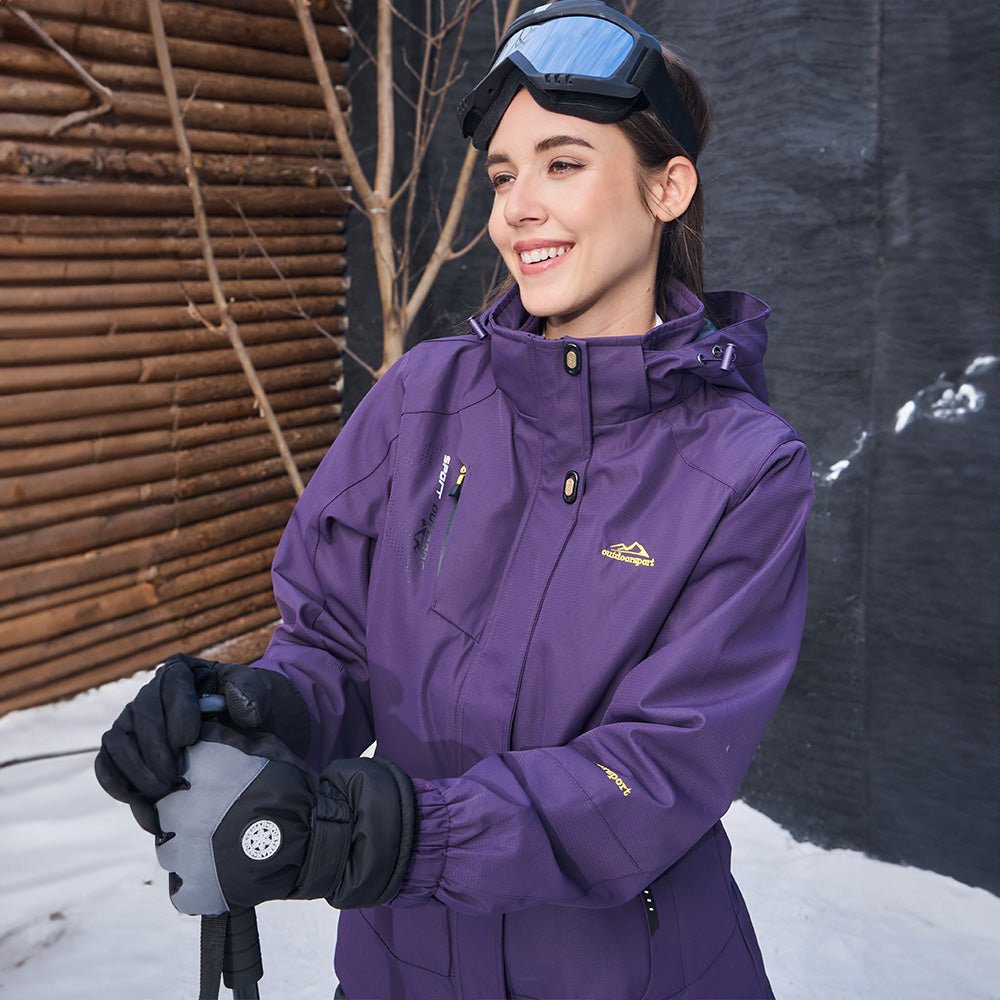 Women's Waterproof 3-in-1 Ski Jacket - Winter Snow Coat with Fleece Liner