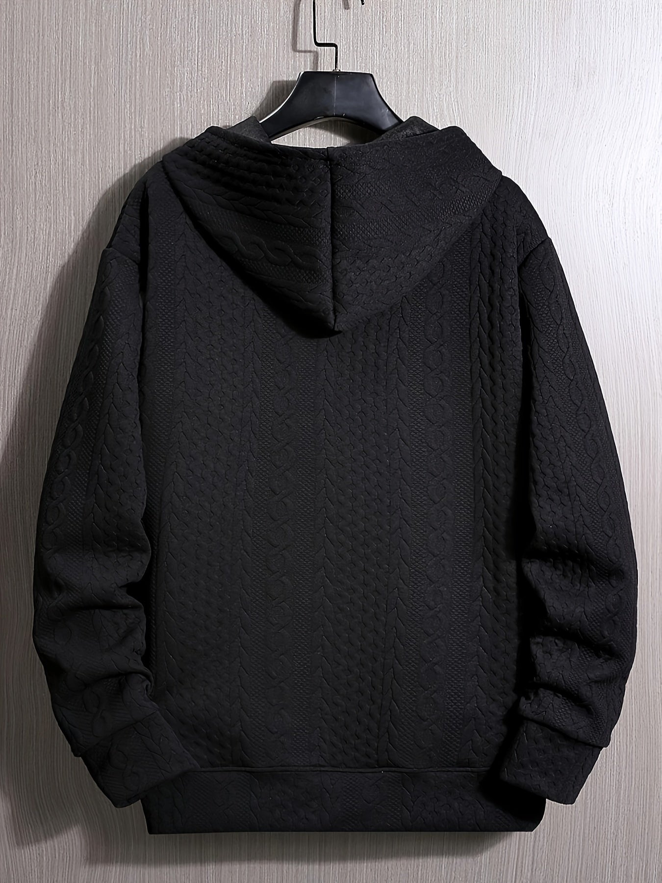 Men's Solid Polyester Hoodie, Long Sleeve, Sports Style