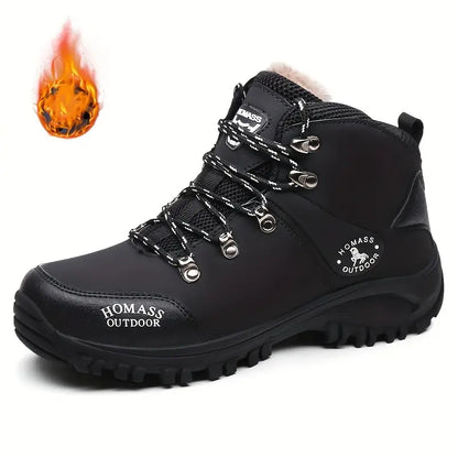 Thermo-Wanderschuhe für Herren mit Plüschfutter, rutschfeste Sneaker mit Fußgewölbeunterstützung für den Außenbereich