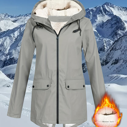 Flap Pockets Zip-up Hoodie Jacket - Casual Long Sleeve Windbreaker for Fall & Winter