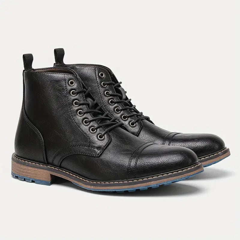 Herren Oxford-Stiefel mit Kappe, Stiefeletten, formelle Kleidung, Outdoor-Schuhe für Party, Büro, Hochzeit