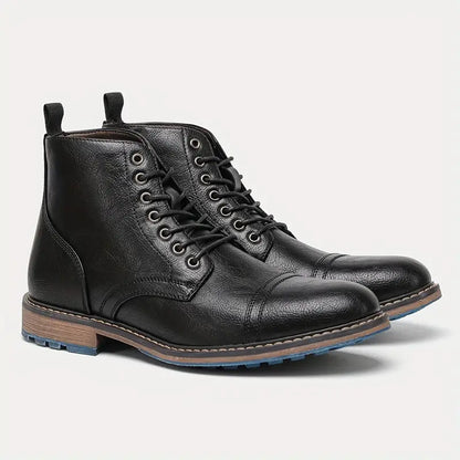 Herren Oxford-Stiefel mit Kappe, Stiefeletten, formelle Kleidung, Outdoor-Schuhe für Party, Büro, Hochzeit