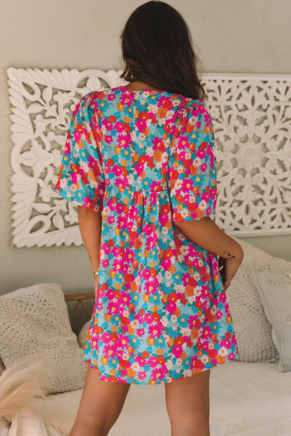 Vestido Babydoll Estampado Floral