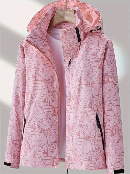 Women'S Casual Windbreaker Jacket with Removable Hood - Lightweight, Waterproof, Zippered, Long Sleeve, Stand Collar, Polyester Lining, Outdoor & Casual Wear, Casual Jacket | Stand Collar Jacket | Zippered Jacket