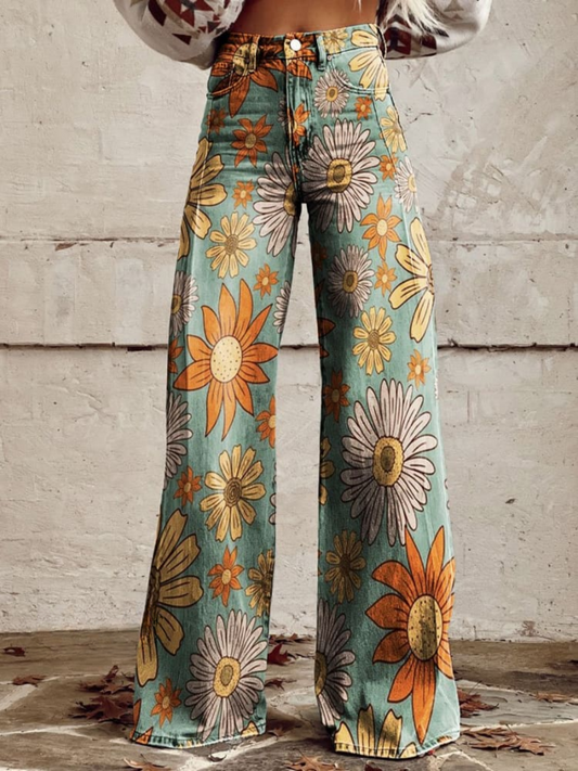 Scarlett™ - Calças largas com estampa floral vintage