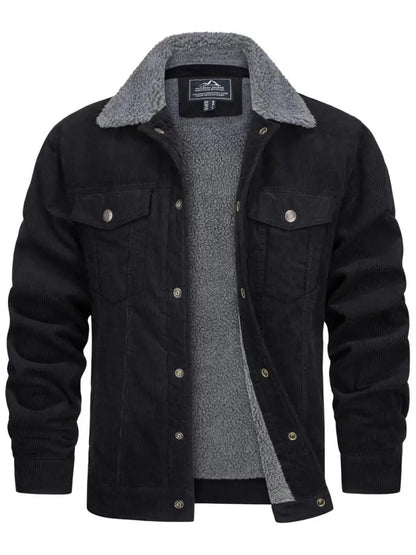Men's Cargo Jacket - Thermal Lined, Lightweight for Fall & Winter