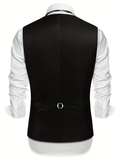 Colete masculino camurça colete estilo camadas vestido colete