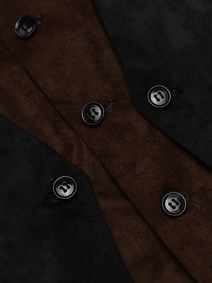 Colete masculino camurça colete estilo camadas vestido colete