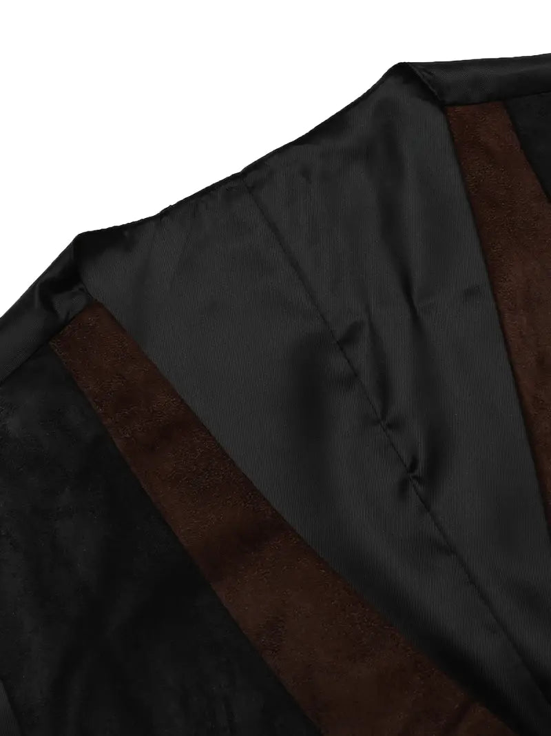 Colete masculino camurça colete estilo camadas vestido colete
