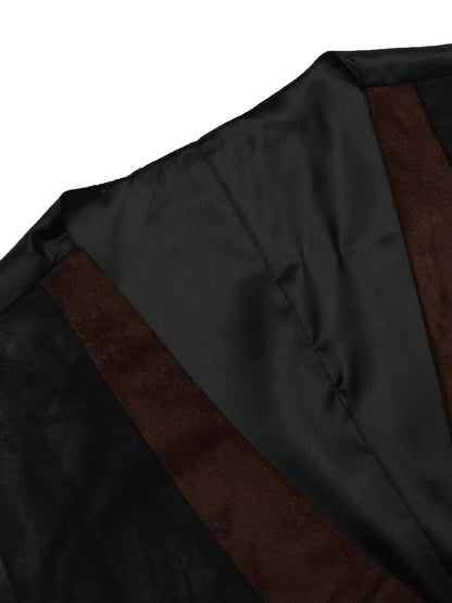Colete masculino camurça colete estilo camadas vestido colete