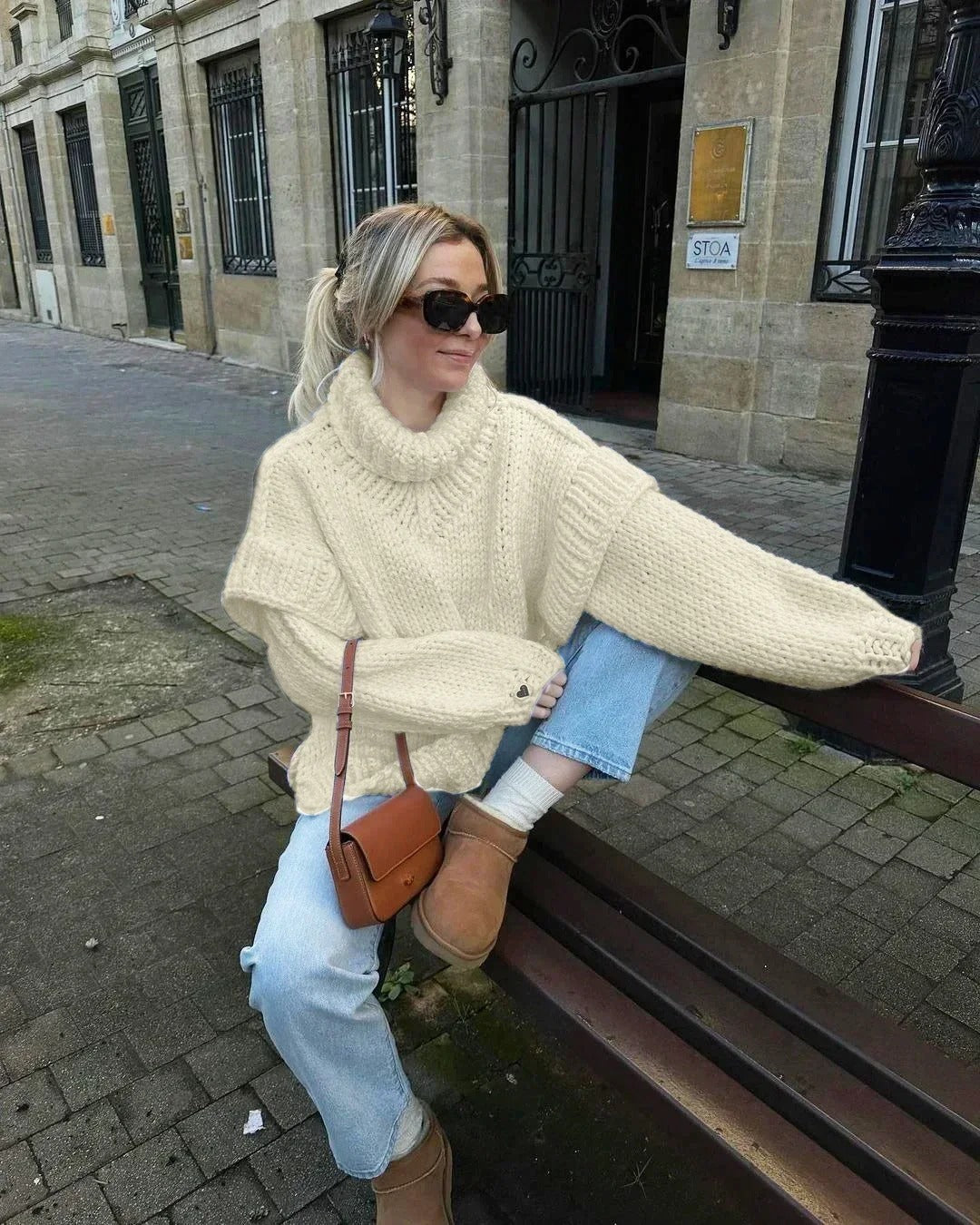 Manon | Lässiger Strickpullover mit halbhohem Kragen