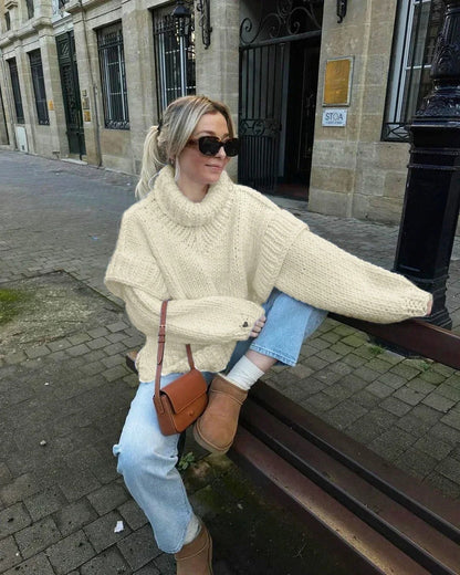 Manon | Lässiger Strickpullover mit halbhohem Kragen