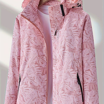 Women'S Casual Windbreaker Jacket with Removable Hood - Lightweight, Waterproof, Zippered, Long Sleeve, Stand Collar, Polyester Lining, Outdoor & Casual Wear, Casual Jacket | Stand Collar Jacket | Zippered Jacket