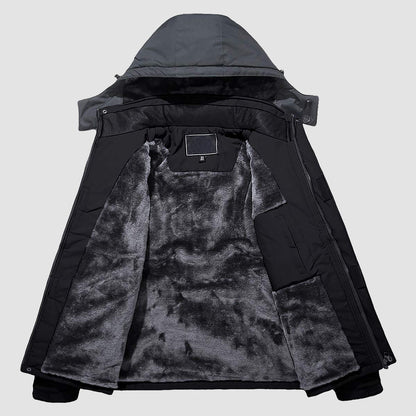 Men's Winter Jacket Water Repellent Ski Snow Jacket Warm Fleece Coat