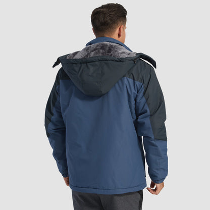 Men's Winter Jacket Water Repellent Ski Snow Jacket Warm Fleece Coat